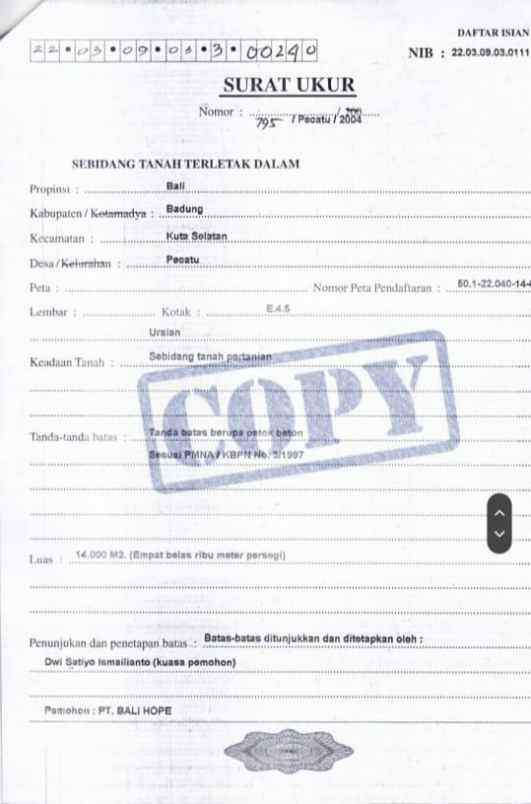 dijual tanah savaya bali