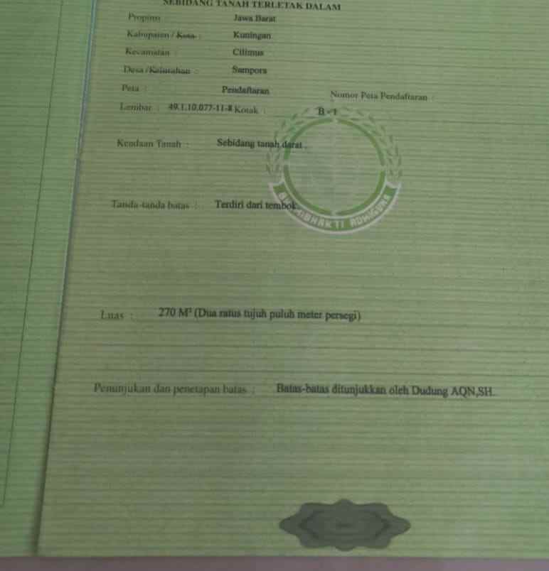 dijual tanah strategis pinggir jalan