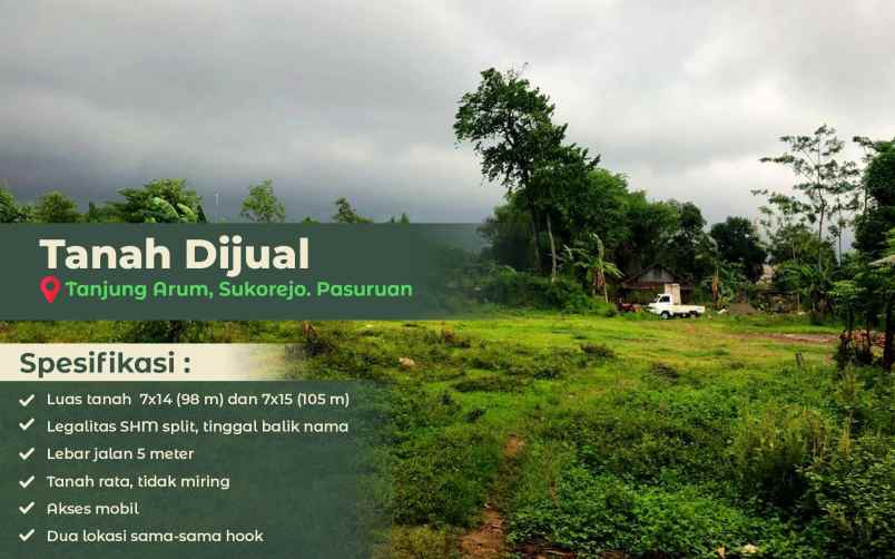 dijual tanah tanjung sari tanjung arum