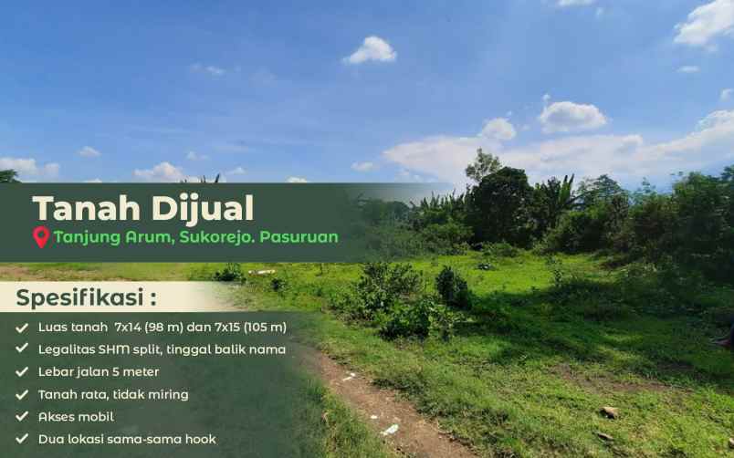 dijual tanah tanjung sari tanjung arum