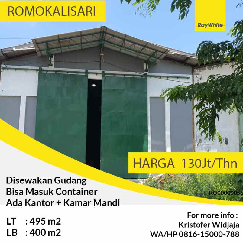 disewakan gudang siap pakai di romokalisari surabaya