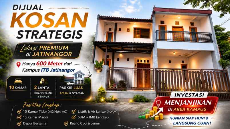 investasi kosan jatinangor 600 meter kampus itb
