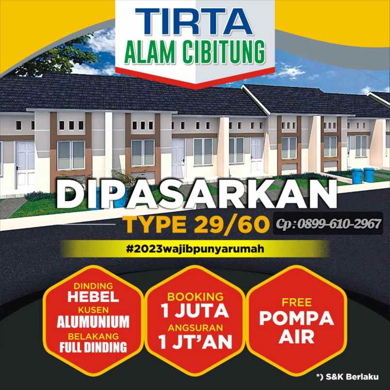 perumahan subsidi siap huni tirta alam cibitung