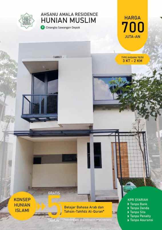 perumahan syariah khusus muslim di cinangka depok