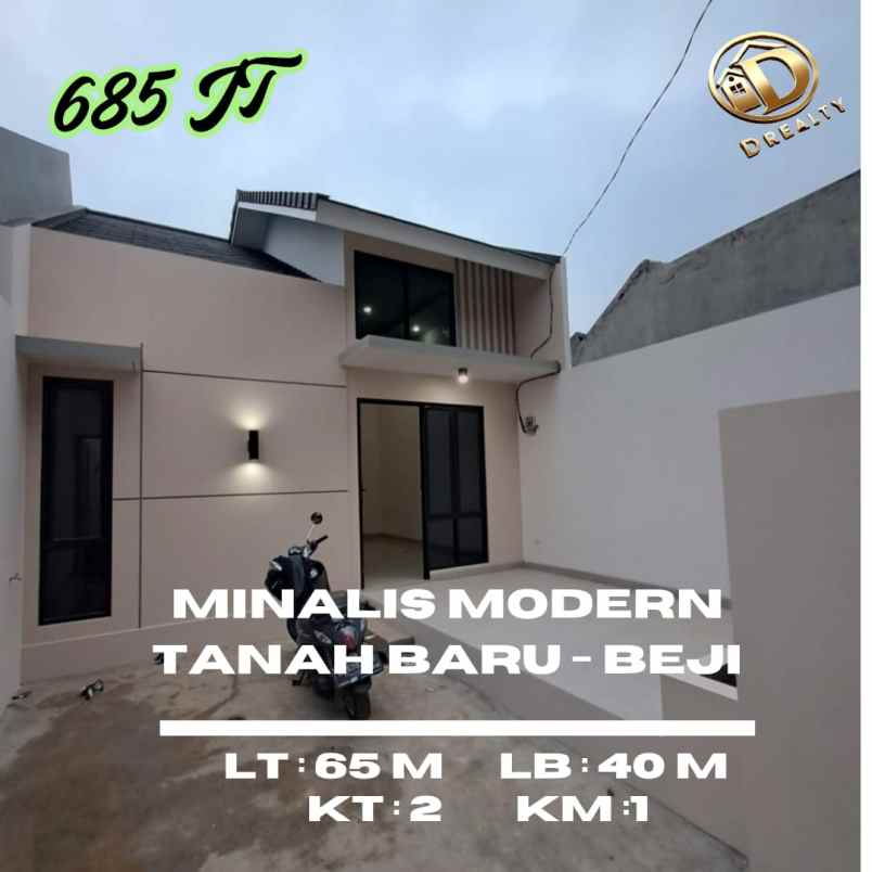 rumah minimalis modern di tanah baru beji