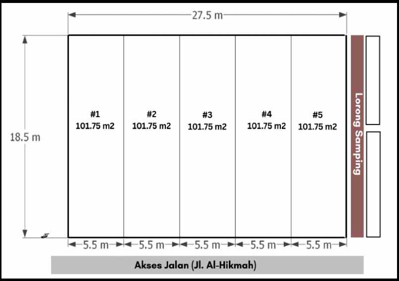 tanah 102m2 shm di rangkapan jaya baru siap bangun rn
