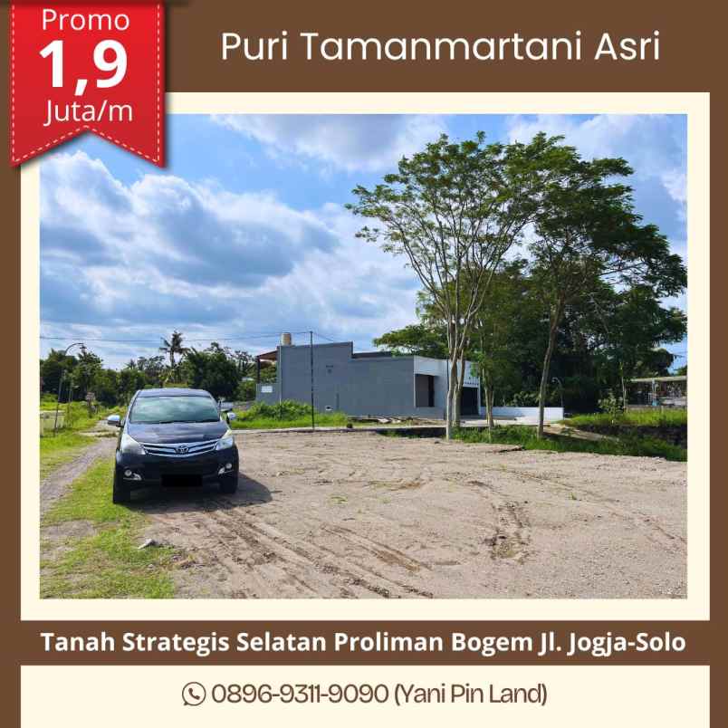 tanah di kalasan dekat proliman bogem jl jogja solo