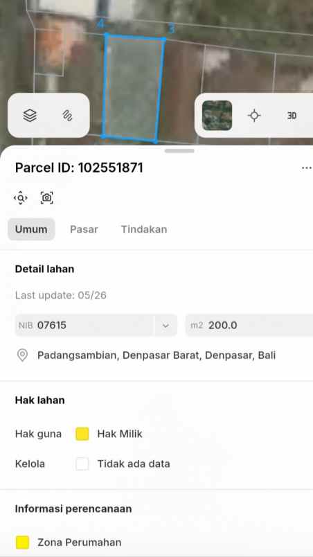 dijual 2 are jl gunung guntur padangsambian denpasar