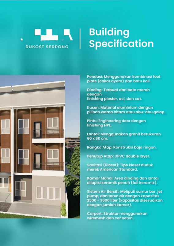 dijual kost pamulang