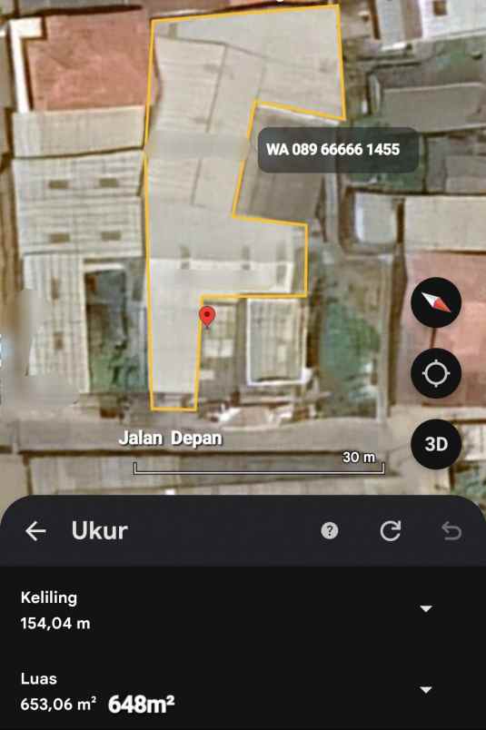 dijual ruko gudang kantor jalan dadap kosambi kab