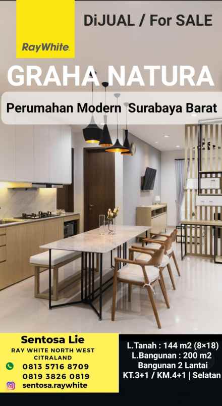 dijual rumah jalan graha natura