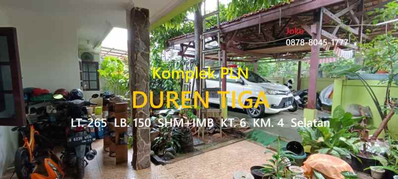dijual rumah jl duren tiga