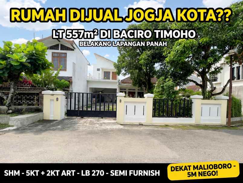 dijual rumah jl kenari timoho baciro