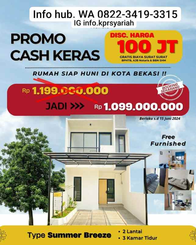 dijual rumah mustikasari mustikajaya