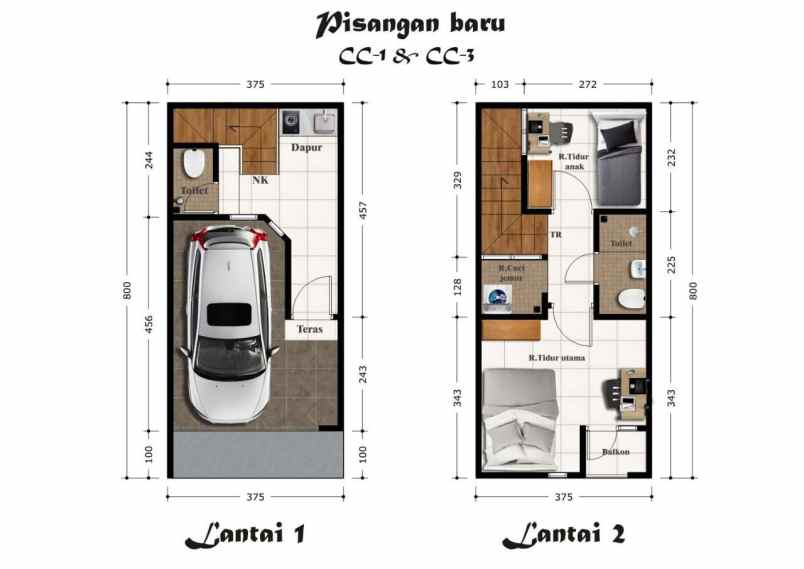 dijual rumah pisangan baru