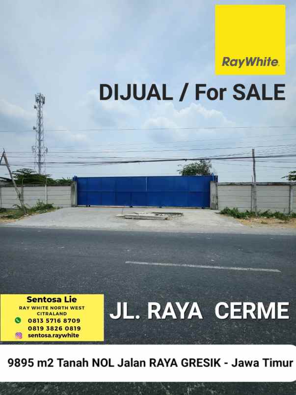 dijual tanah jalan raya cerme