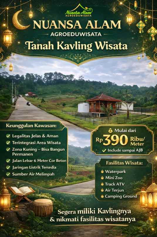 dijual tanah jalan raya transyogi