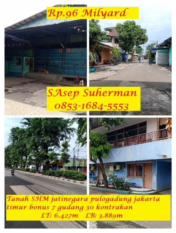 dijual tanah jatinegara pulogadung