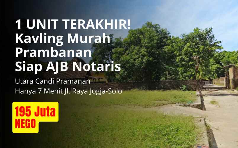 dijual tanah jl jogja solo