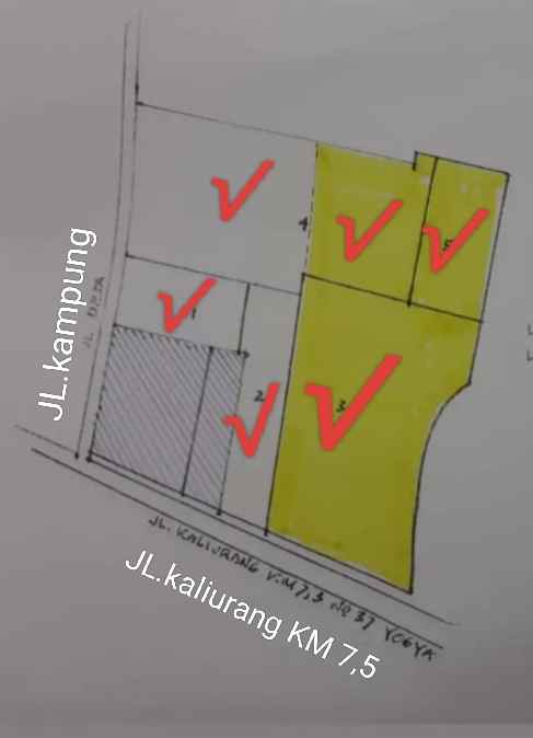 dijual tanah jl kaliurang km 7 5 yogyakarta
