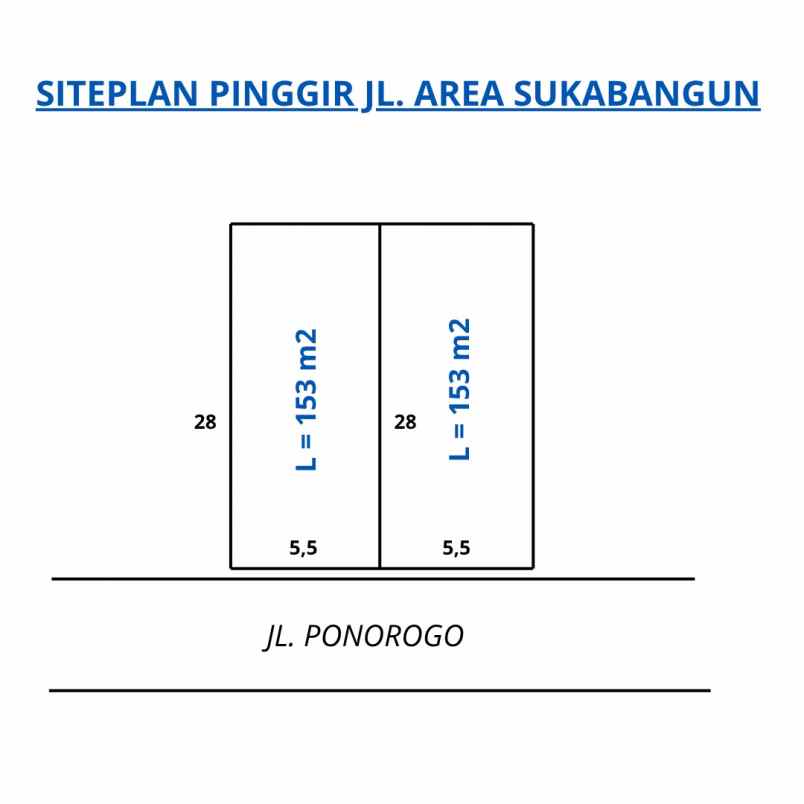 dijual tanah jl ponorogo sukajaya kec