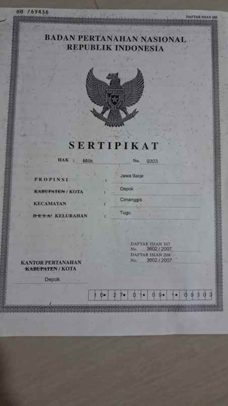 dijual tanah jl raya bukit cengkeh ii