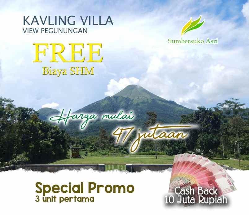 dijual tanah kemuning sumbersuko kec