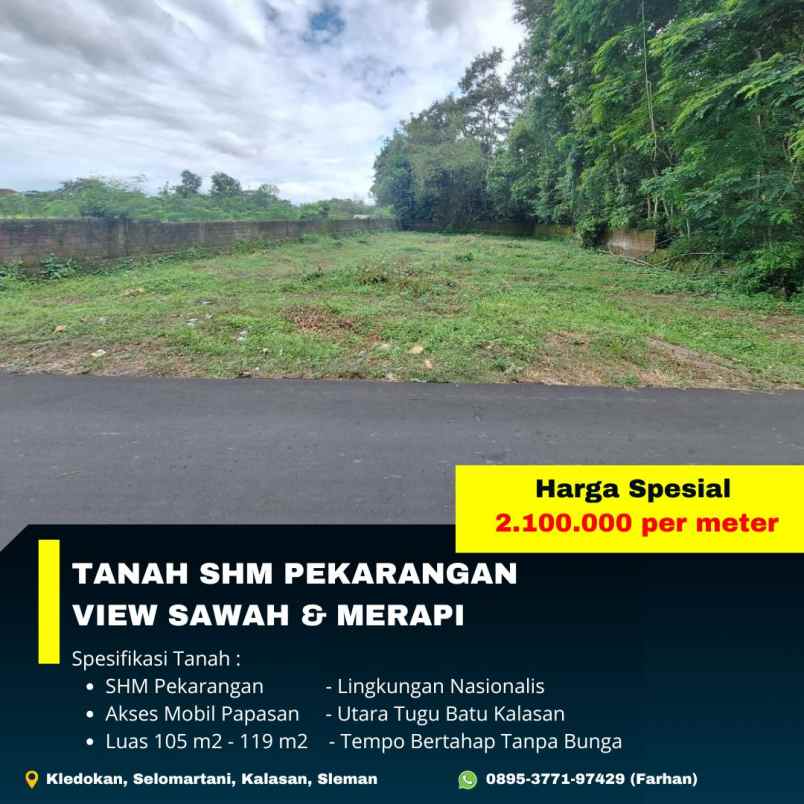 dijual tanah kledokan selomartani