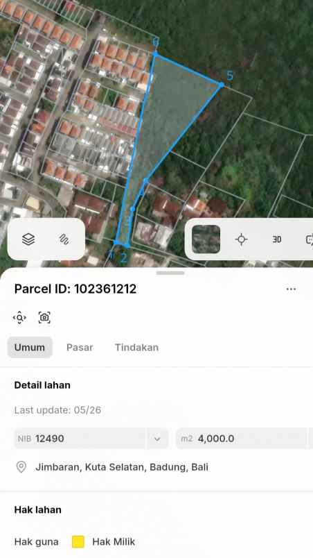 dijual tanah taman jimbaran