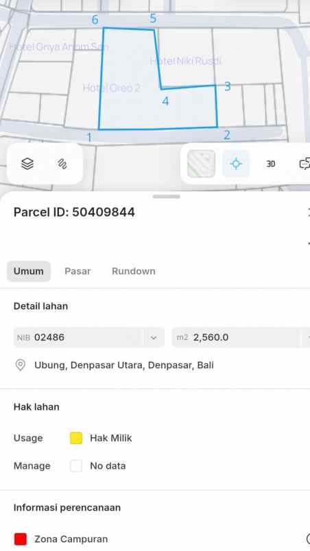 dijual tanah ubung
