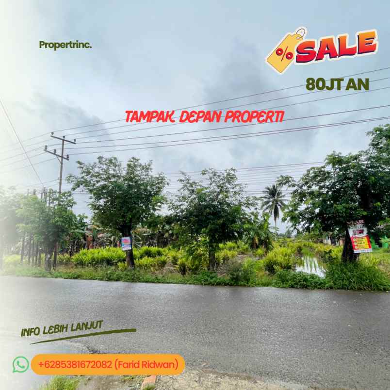 jual tanah kavling mata merah pinggir jalan palembang