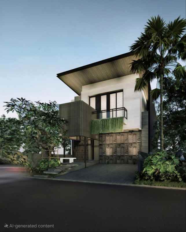 rumah alam hijau citraland modern house pool balcony