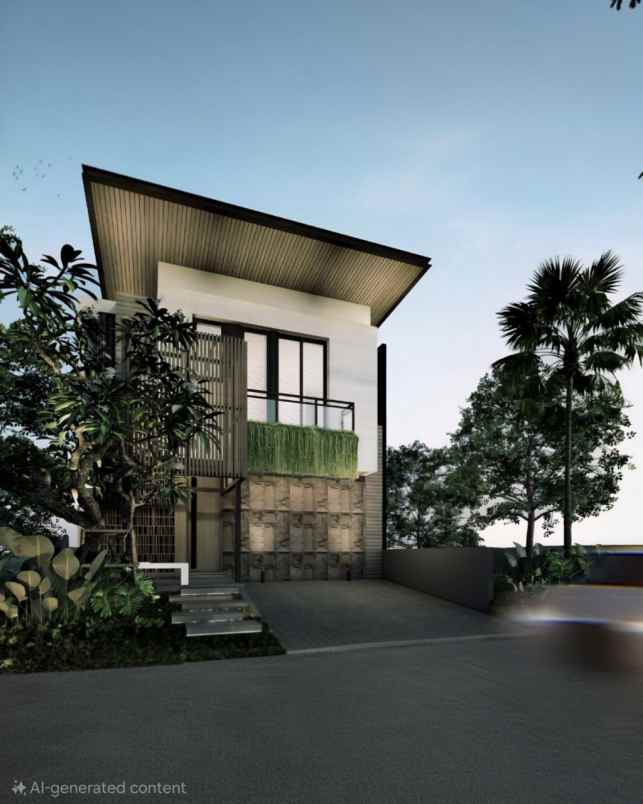 rumah alam hijau citraland modern house pool balcony