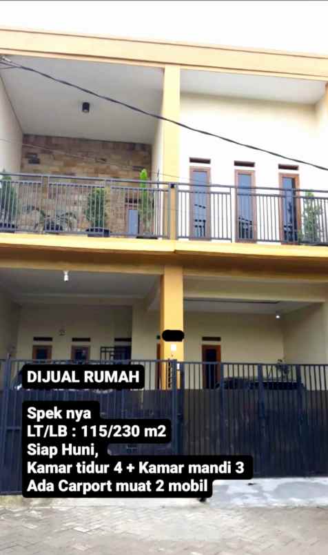 rumah cluster luas 4 kt cisauk tangerang