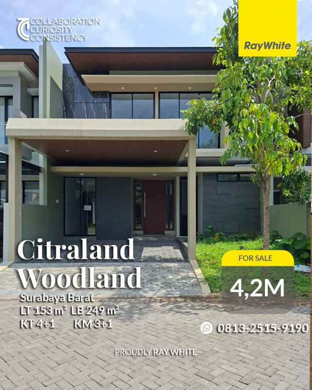rumah dijual baru citraland woodland surabaya barat