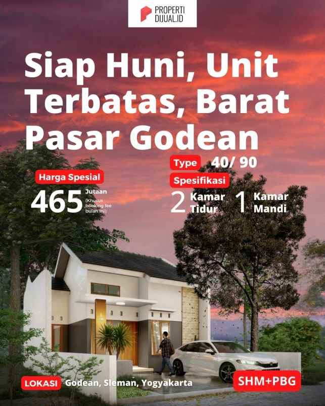 rumah dijual jogja berjo barat pasar godean sleman
