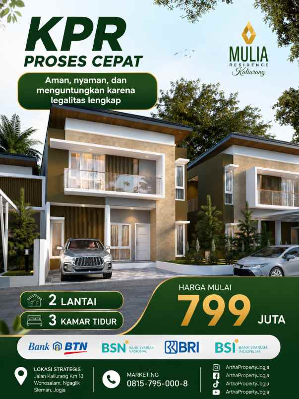rumah dijual jogja kaliurang 2 lantai 3 kamar