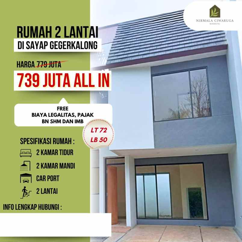 rumah dua lantai di sayap gegerkalong