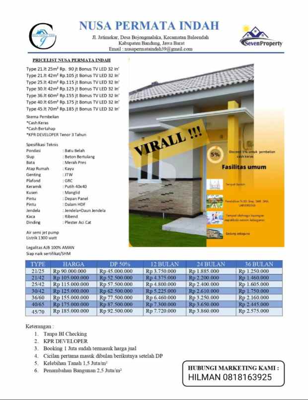 rumah jln jatimekar desa