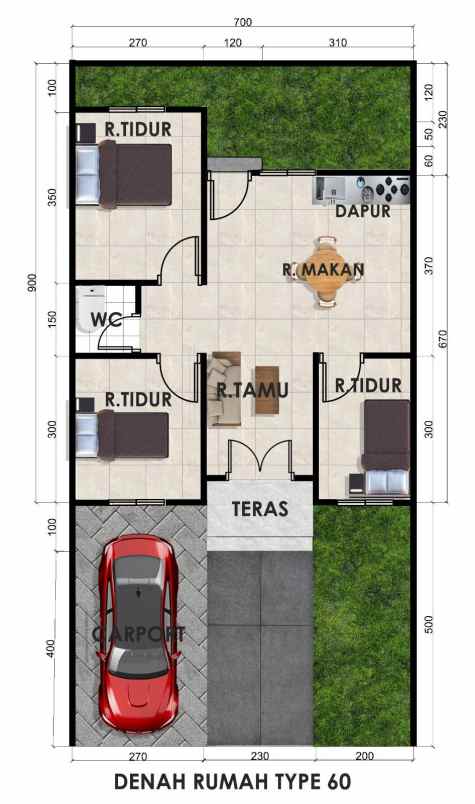 rumah komersil dekat rs fatimah