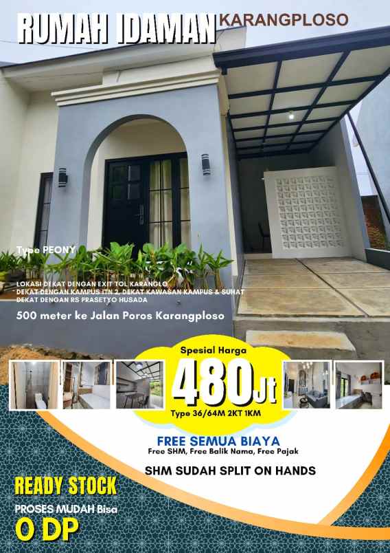 rumah nuansa villa lokasi di karangploso