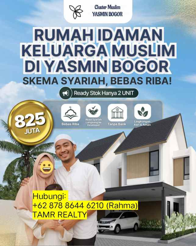 rumah siap huni cluster muslim yasmin bubulak bogor