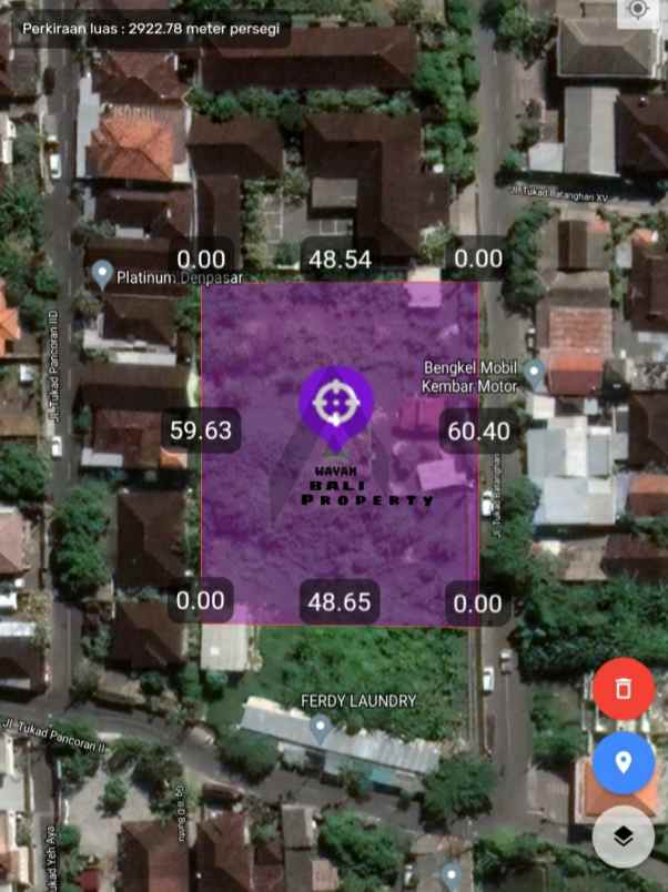 tanah jl tukad batanghari