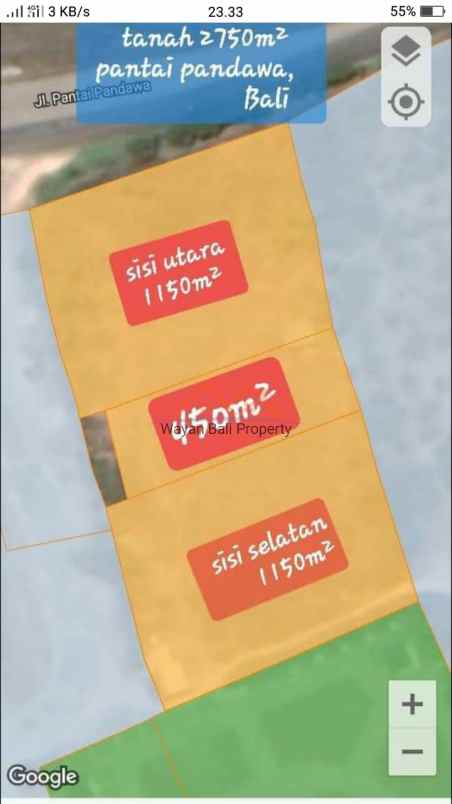 tanah jln pantai pandawa