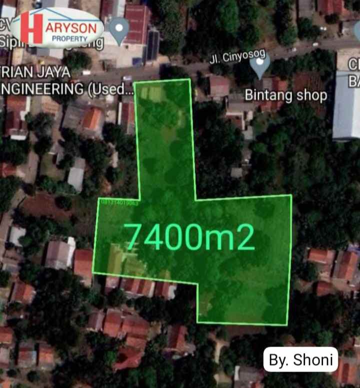 tanah komersil 7400 m2 setu bekasi