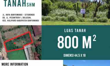 Tanah Dijual di Jl. ingkar Desa Ketapang Kec. Kalipuro