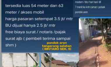 Tanah Dijual di perigi baru pondok aren tangerang selatan