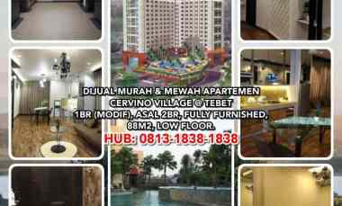 Dijual Murah Mewah Apartemen Cervino Village Tebet, 1br Modif