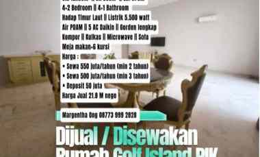 Dijual/Disewakan Rumah Golf Island PIK 4 2 Bedroom