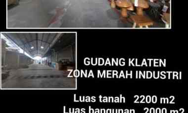 Dijual Gudang Zona Industri di Klaten